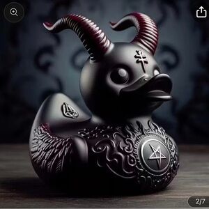 Black Gothic Satanic Ceramic Duck
